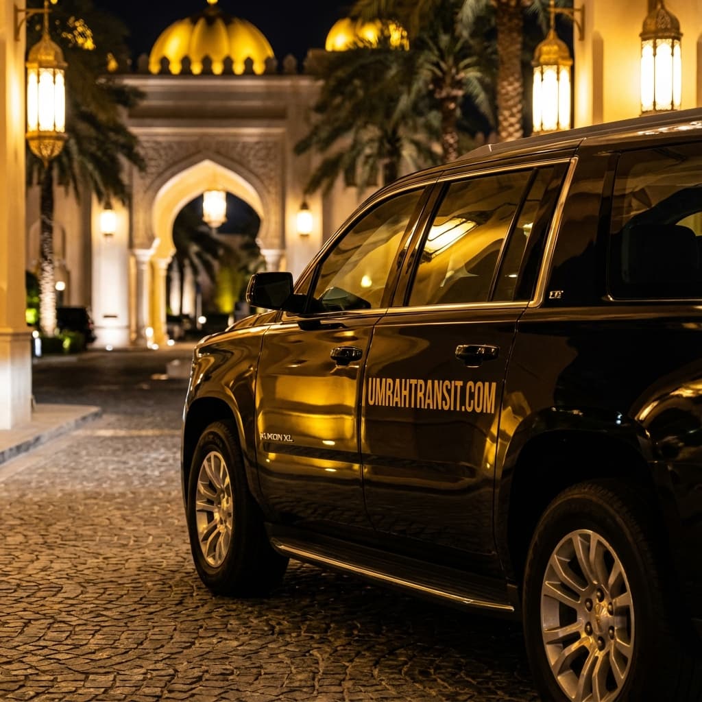 Premium Umrah transportation in Saudi Arabia - Luxury vehicles for Makkah, Madinah, and Jeddah travel
