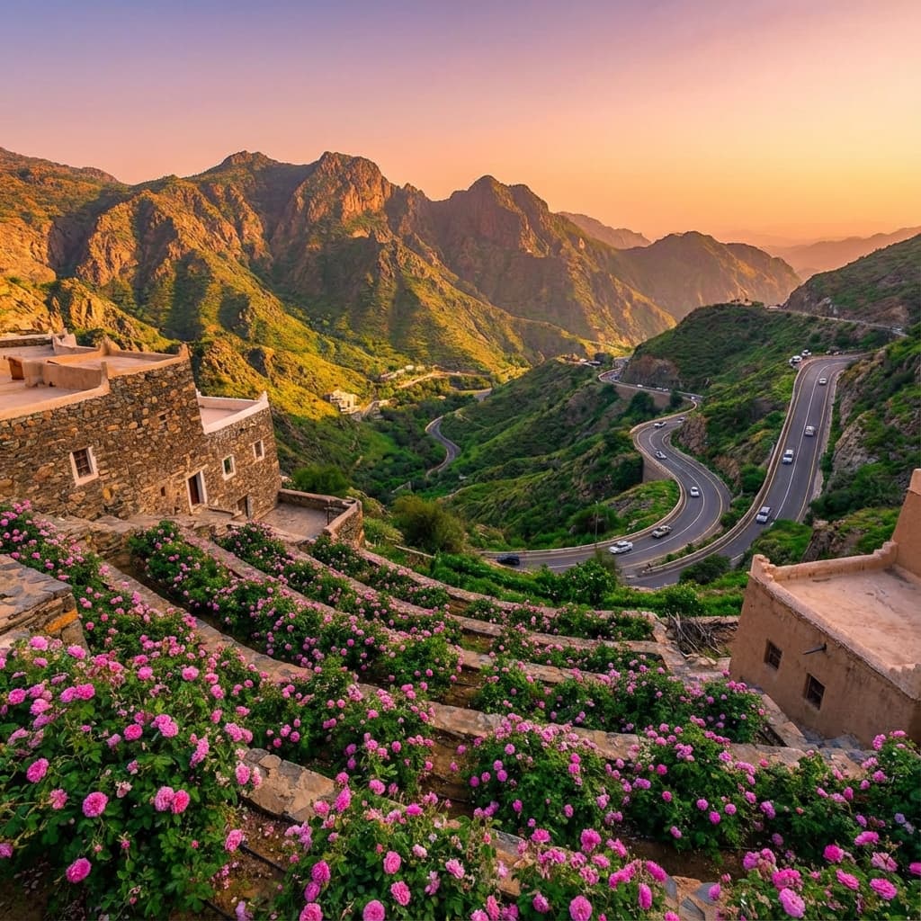 Jeddah to Taif (City of Roses)