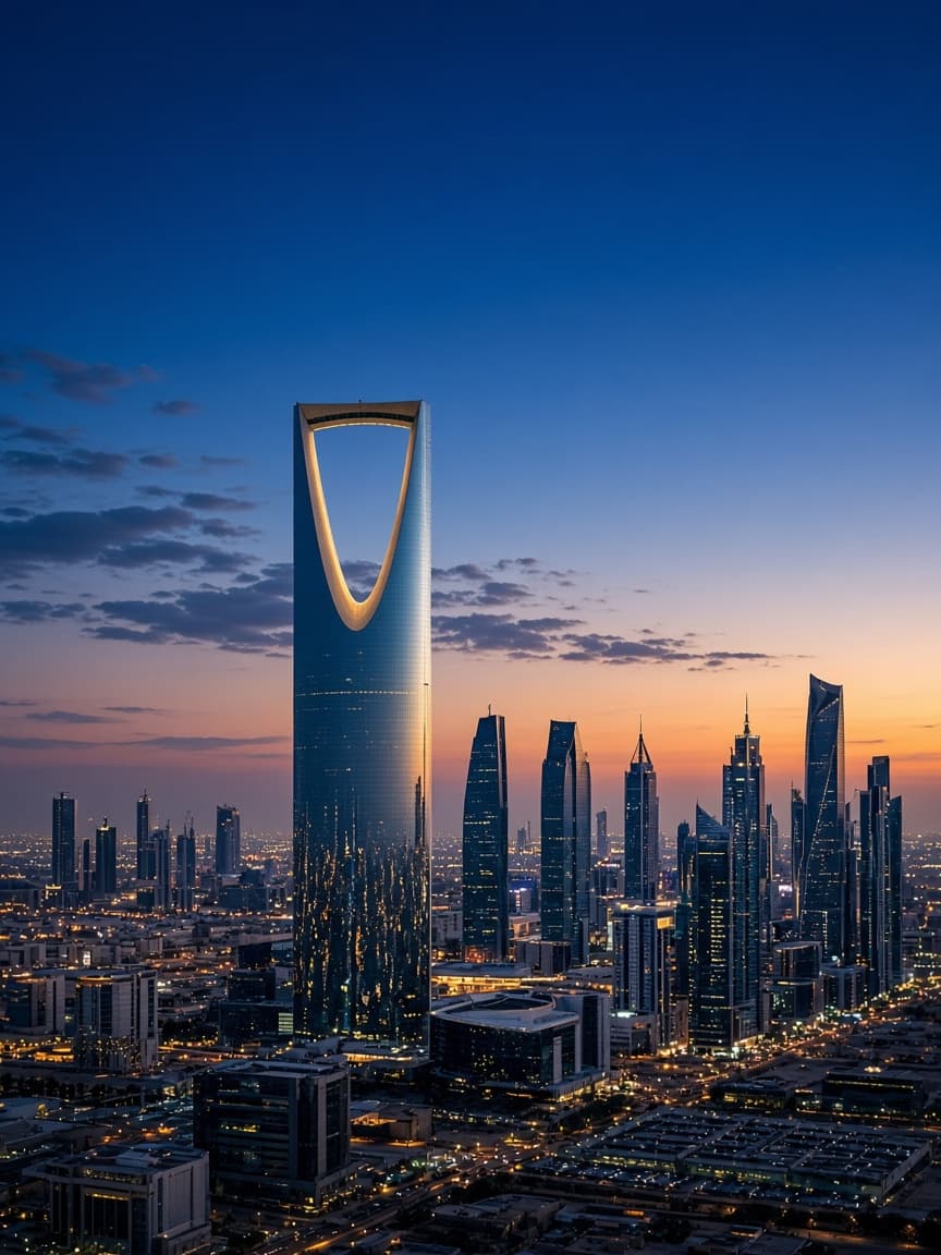 أفق الرياض عند الغسق.
