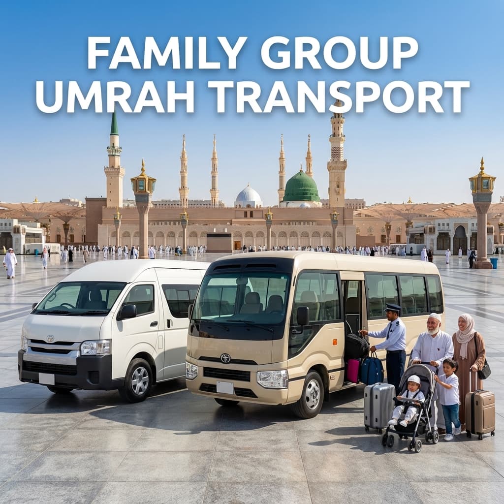 Family & Group Umrah Transport: HiAce & Coaster Bus Rental Guide