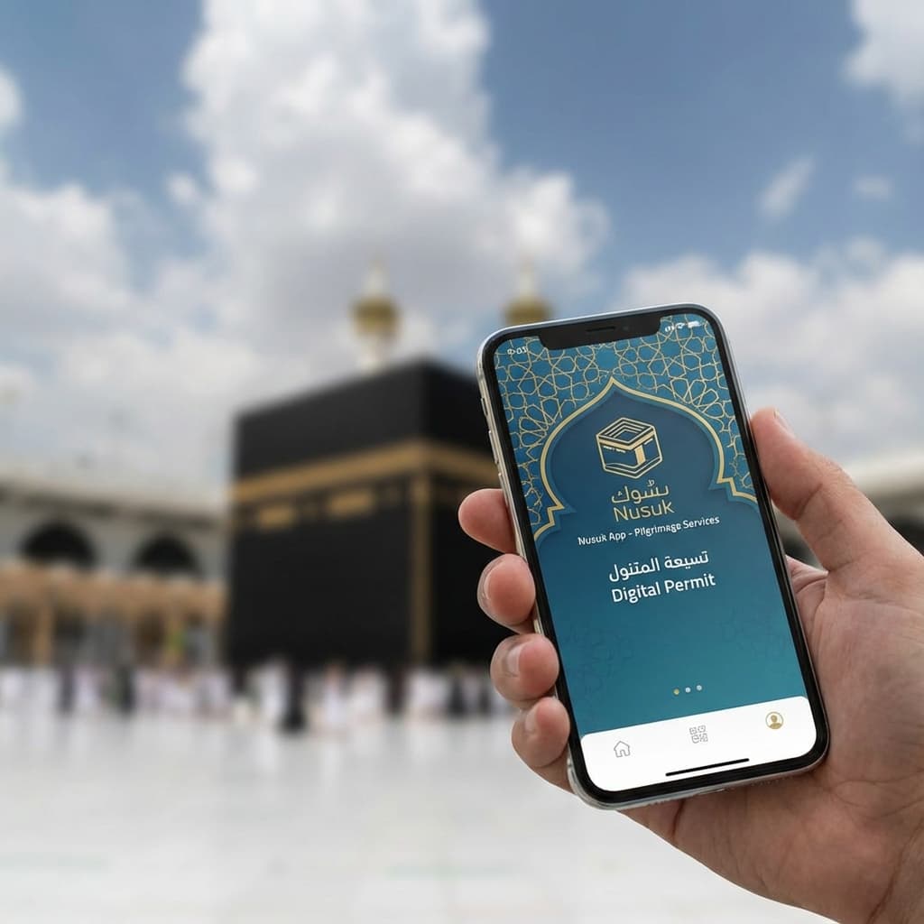 Smartphone showing Nusuk App
